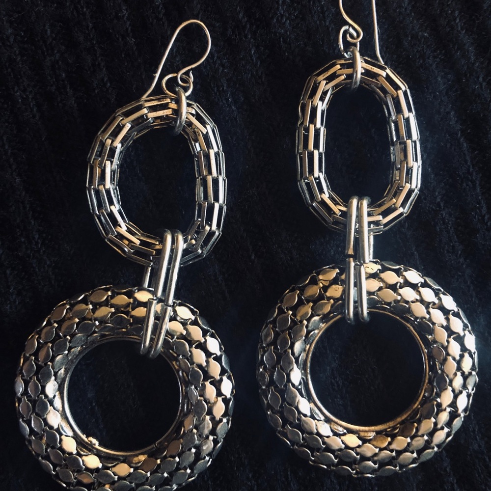 METAL CHAIN LINK Earrings w/ Chainmail Detail
